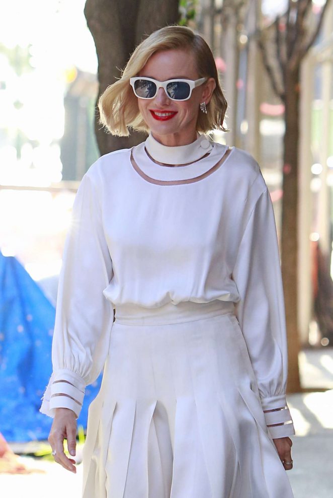 Naomi Watts in White Dress Out in New York
